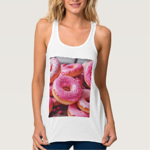 Camiseta Con Tirantes Donuts de fresa rosada