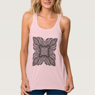 Camiseta Con Tirantes Doodle hermoso del cuadrado de la decoración