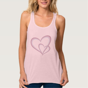Camiseta Con Tirantes Dos modernos corazones rosas abstractos arte