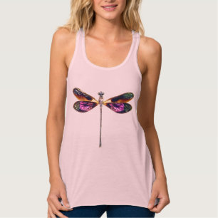 Camiseta Con Tirantes Dragonfly - plata, oro, púrpura y negro