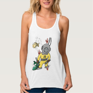 Camiseta Con Tirantes Dulce Buzo de Mar Profundo Retro y Peces - Monogra