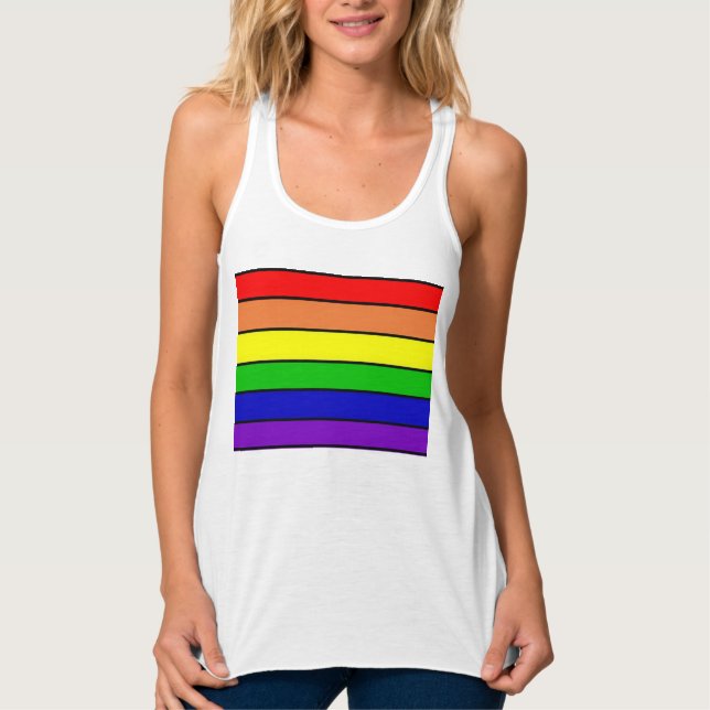 Camiseta Con Tirantes El arcoiris del orgullo LGBT de lesbianas (Anverso)