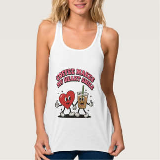 Camiseta Con Tirantes El café me hace sonreír el corazón