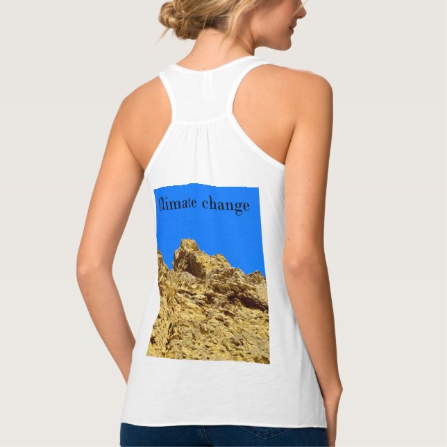 Camiseta Con Tirantes El cambio climático cuida el medio ambiente (Reverso)