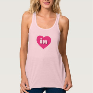 Camiseta Con Tirantes El corazón rosado caliente de Indiana - Me encanta
