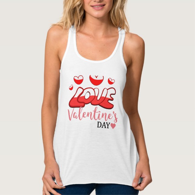 Camiseta Con Tirantes el día de San Valentín de amor T-Shirt (Anverso)