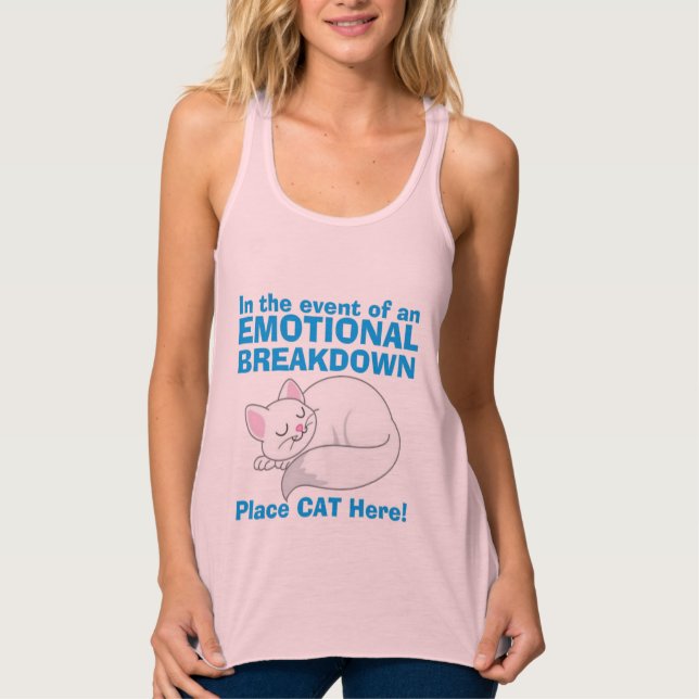 Camiseta Con Tirantes El gato descompuesto emocional (Anverso)