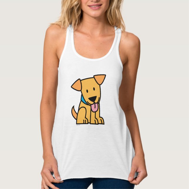 Camiseta Con Tirantes El perro de perrito del labrador retriever sienta (Anverso)