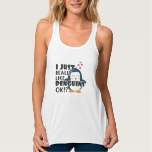 Camiseta Con Tirantes El Pingüino Cuerdo Me Gustan Los Pingüinos.