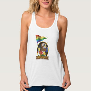 Camiseta Con Tirantes El tanque de Flowy Racerback de la bandera del