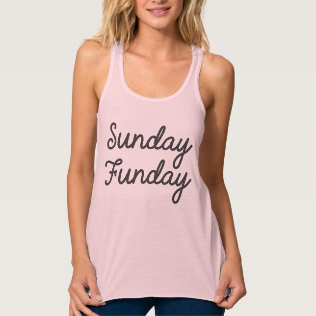 Camiseta Con Tirantes El tanque de las mujeres flowy de domingo Funday (Anverso)