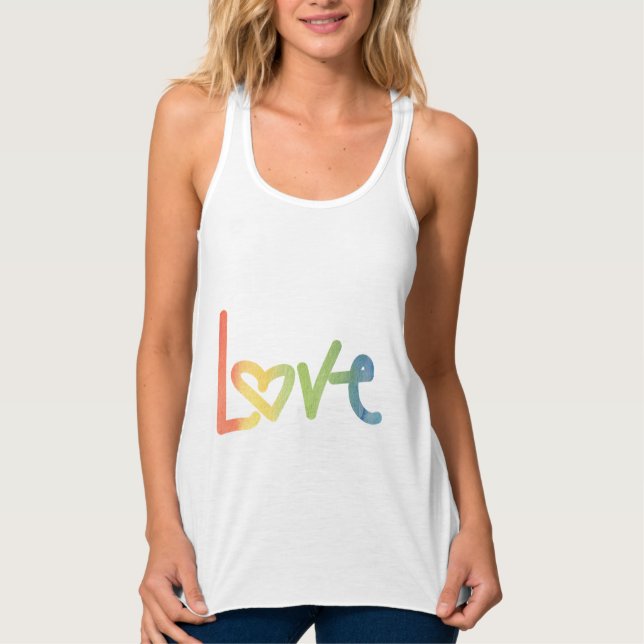 Camiseta Con Tirantes El tanque del amor del arco iris (Anverso)