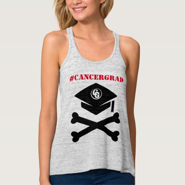 Camiseta Con Tirantes El tanque del #CancerGrad del casquillo y de la (Anverso)