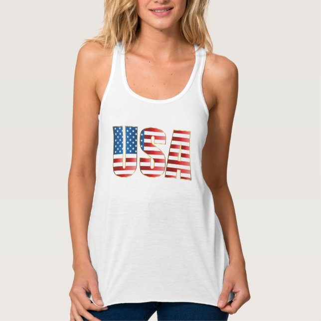 Camiseta Con Tirantes El tanque femenino Top-USA (Anverso)