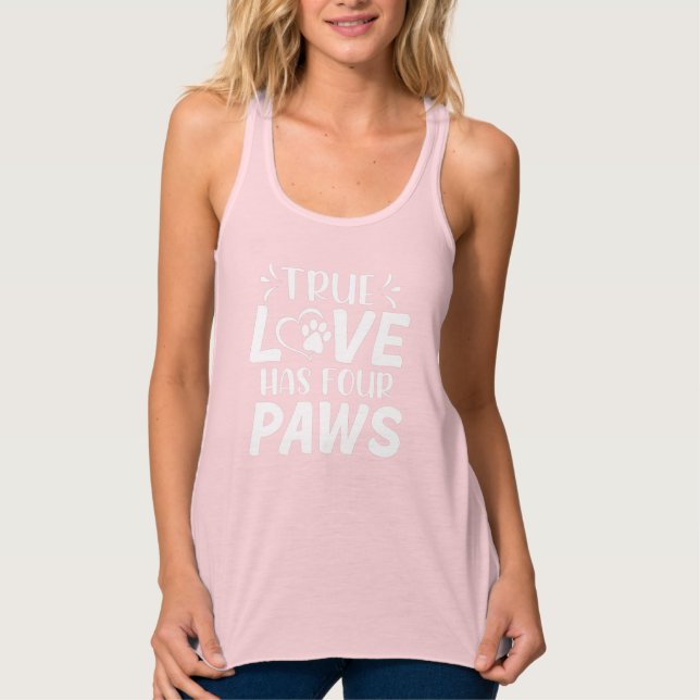 Camiseta Con Tirantes El verdadero amor tiene cuatro patas para los dueñ (Anverso)