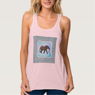 Camiseta Con Tirantes Elefante azul Boho
