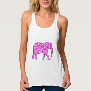 Camiseta Con Tirantes elefante de flores - orquídea y magenta