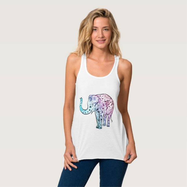 Camiseta Con Tirantes Elegante Elefante Mandala : Artista usable (Anverso completo)