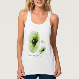 Camiseta Con Tirantes Elegante tanque de mujeres floridas verdes