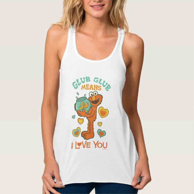 Camiseta Con Tirantes Elmo Holding a su Mascota Goldfish (Anverso)