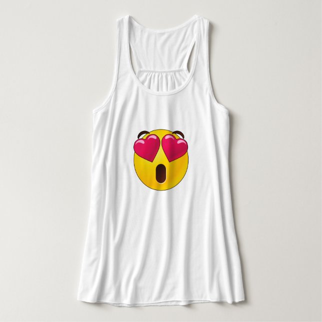 Camiseta Con Tirantes Emoji Heart Eyes Valentines (Diseño del anverso)