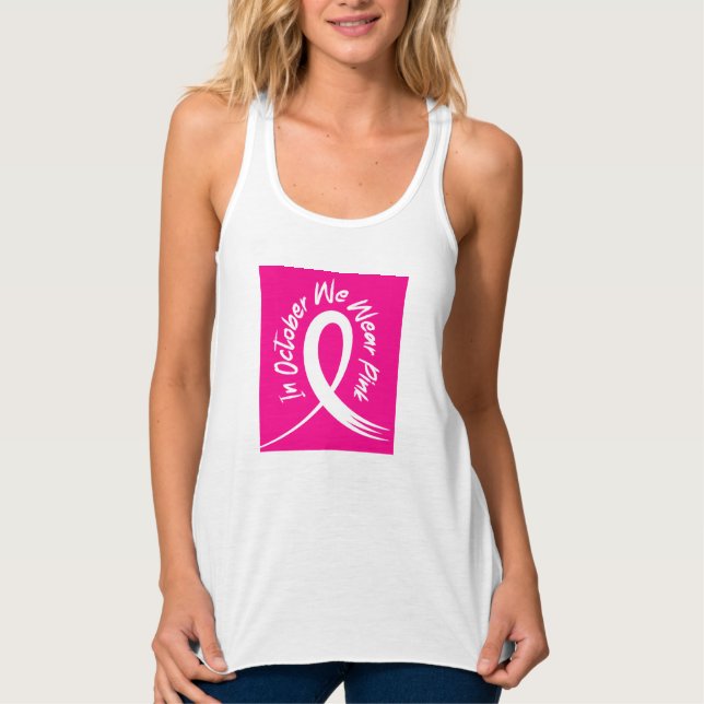 Camiseta Con Tirantes En Octubre Usamos Conciencia Sobre El Cáncer De Ma (Anverso)