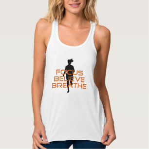 Camiseta Con Tirantes Enfoque naranja Cree Que Respira Correr