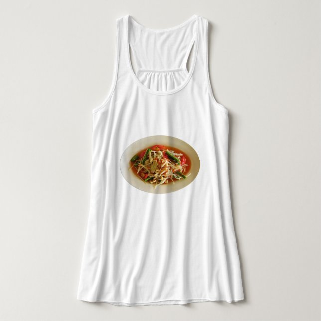 Camiseta Con Tirantes Ensalada de Papaya picante [Som Tam] ... Comida la (Diseño del anverso)