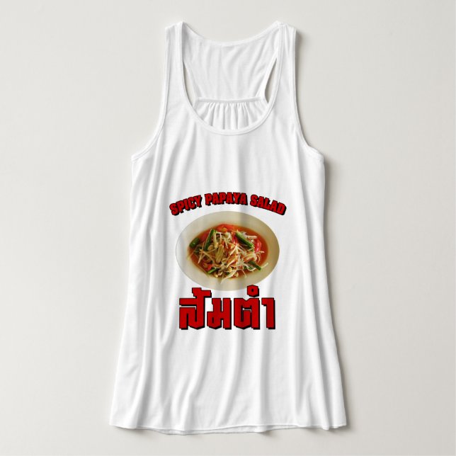 Camiseta Con Tirantes Ensalada de Papaya picante [Som Tam] ... Comida la (Diseño del anverso)