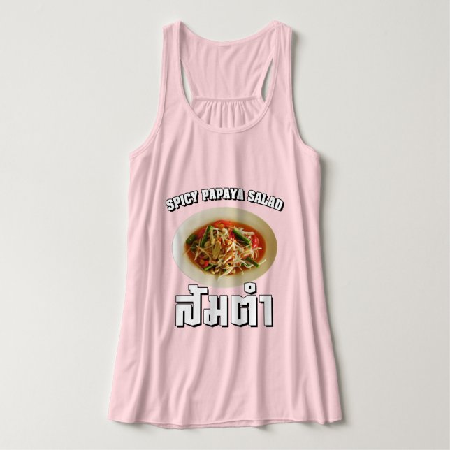 Camiseta Con Tirantes Ensalada de Papaya picante [Som Tam] ... Comida la (Diseño del anverso)