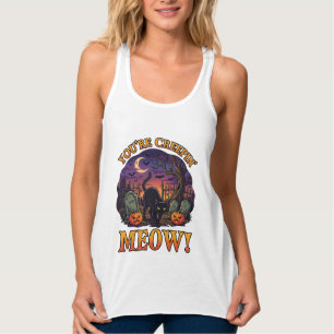 Camiseta Con Tirantes Eres un gato negro de Halloween que se arrastra ca