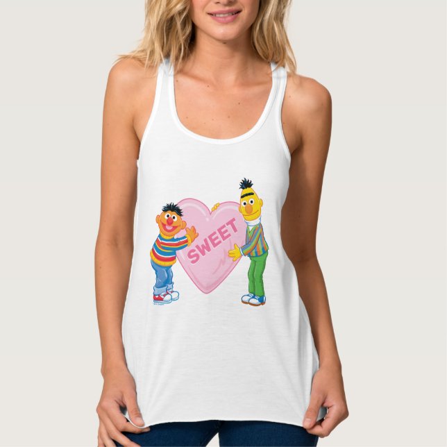 Camiseta Con Tirantes Ernie y Bert Corazón de San Valentín (Anverso)
