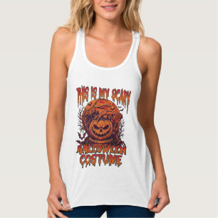 Camiseta Con Tirantes Es Disfraz De Halloween Espantoso Calabaza Araña M