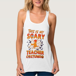Camiseta Con Tirantes Es Espantoso Traje De Maestro Bruja De Halloween T