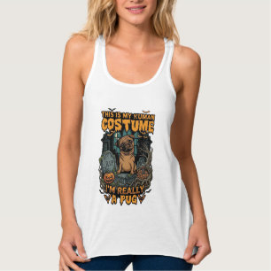 Camiseta Con Tirantes Es Lápida de Halloween Pug de Disfraz Humano Calab