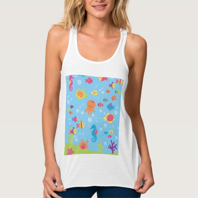 Camiseta Con Tirantes Escena submarina suave (Anverso)