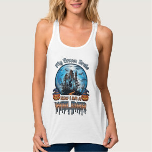 Camiseta Con Tirantes Escoba Rompió Soldador Bruja Fábrica Calabazas Hal