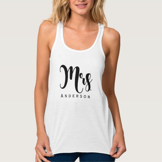 Camiseta Con Tirantes Escritura moderna negra de señora Wedding