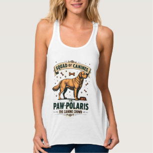 Camiseta Con Tirantes Escuadrón de Caninos Gráfico Antiguo con Perro Pun
