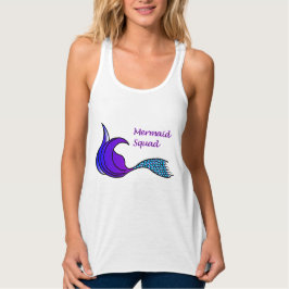Camiseta Con Tirantes Escuadrón de sirenas con cola morada y azul