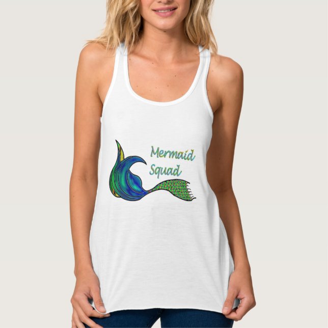 Camiseta Con Tirantes Escuadrón de sirenas en tonos verdes (Anverso)