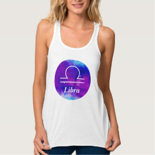 Camiseta Con Tirantes Espacio de símbolos Libra Zodiac Nebulosa