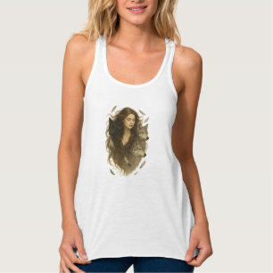 Camiseta Con Tirantes Espíritu salvaje - Mujer mística con lobos