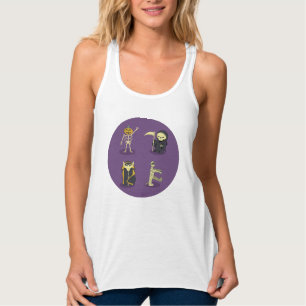 Camiseta Con Tirantes Esqueleto de Halloween Drácula Momia Segador Sinie