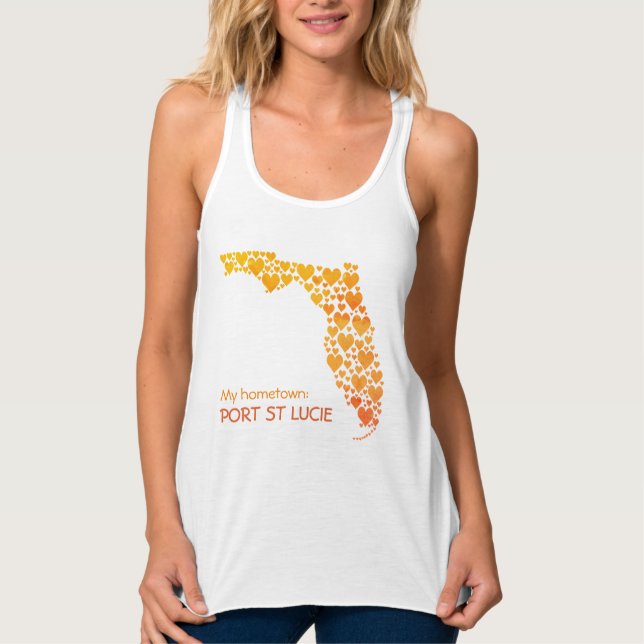 Camiseta Con Tirantes Estado de Florida Silhouette Hearts & Hometown (Anverso)