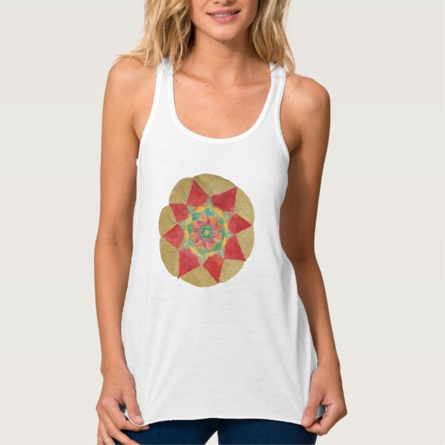 Camiseta Con Tirantes Estrella de Mandala Tank de Geometría Sagrada Supe (Anverso)