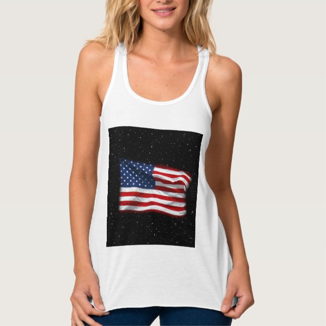 Camiseta Con Tirantes Estrellas y bandas Bandera Patriótica Estadouniden (Anverso)