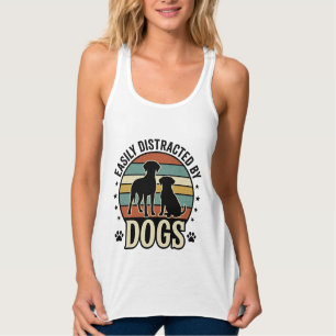 Camiseta Con Tirantes Fácilmente Distraído por Diseños de Silueta Vintag