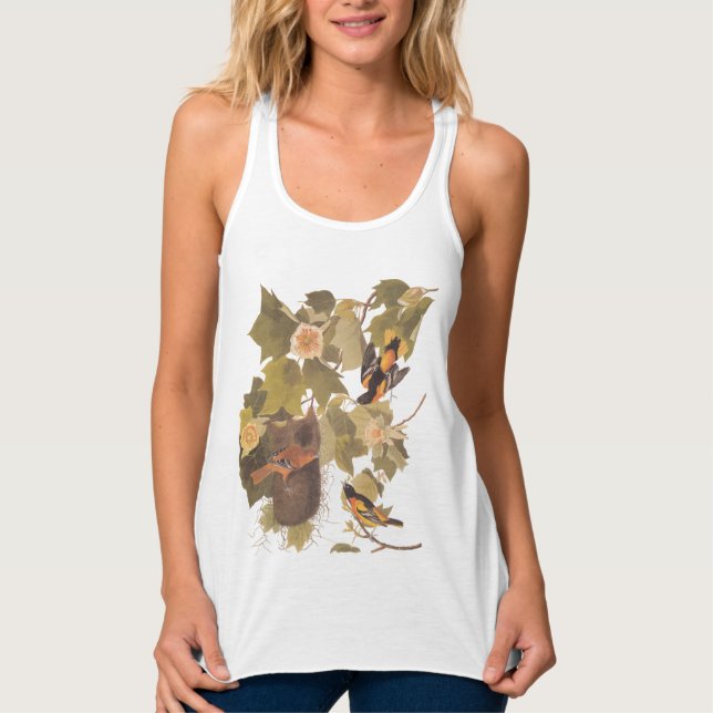 Camiseta Con Tirantes Familia Baltimore Oriole Audubon con nido (Anverso)