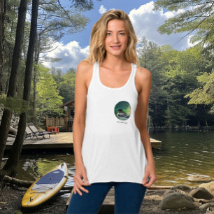 Camiseta Con Tirantes Familia de somormujos blancos del lago Butterfield